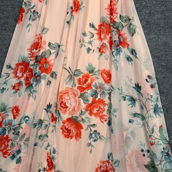 Lulu's Floral Maxi Dress - Pink and Green - Picture 9 of 15